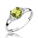 Złoty pierścionek z diamentem Białe złoto EW-40 oliwin