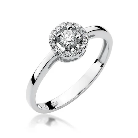 Złoty pierścionek z diamentem Białe złoto EW-238 0,20ct