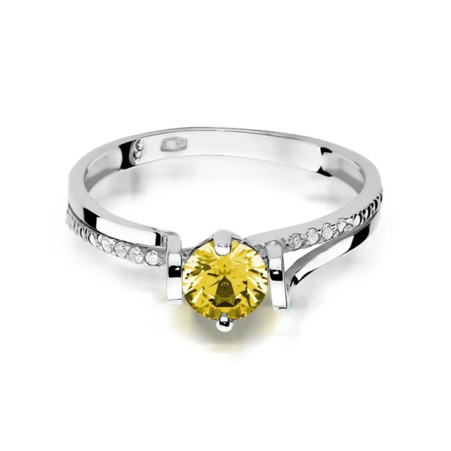 Gold Diamant Ring WeißGold EW-102 Lemon