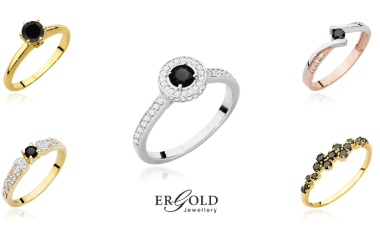 pierścionki z czarnym oczkiem