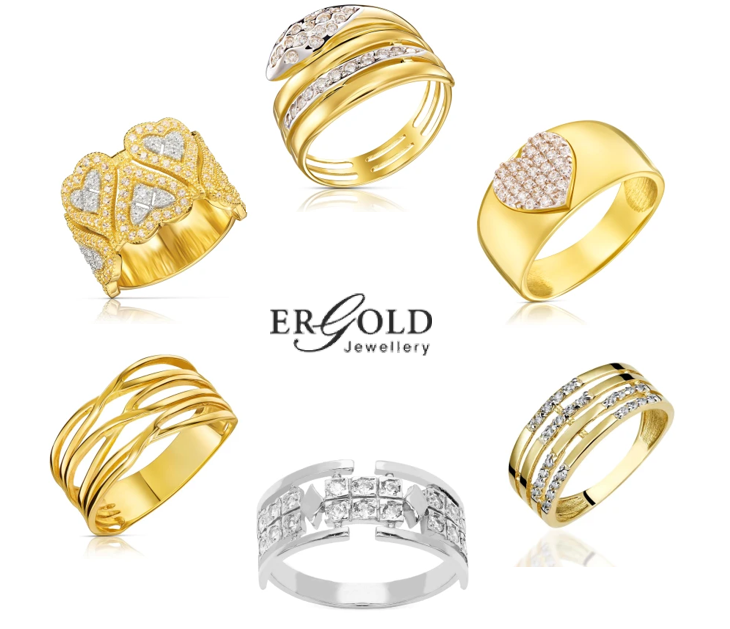 szeroki złoty pierścionek 333