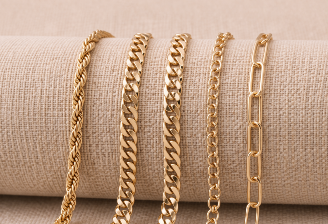 Sploty łańcuszków złotej biżuterii: przewodnik po rodzajach i jak wybrać idealny
